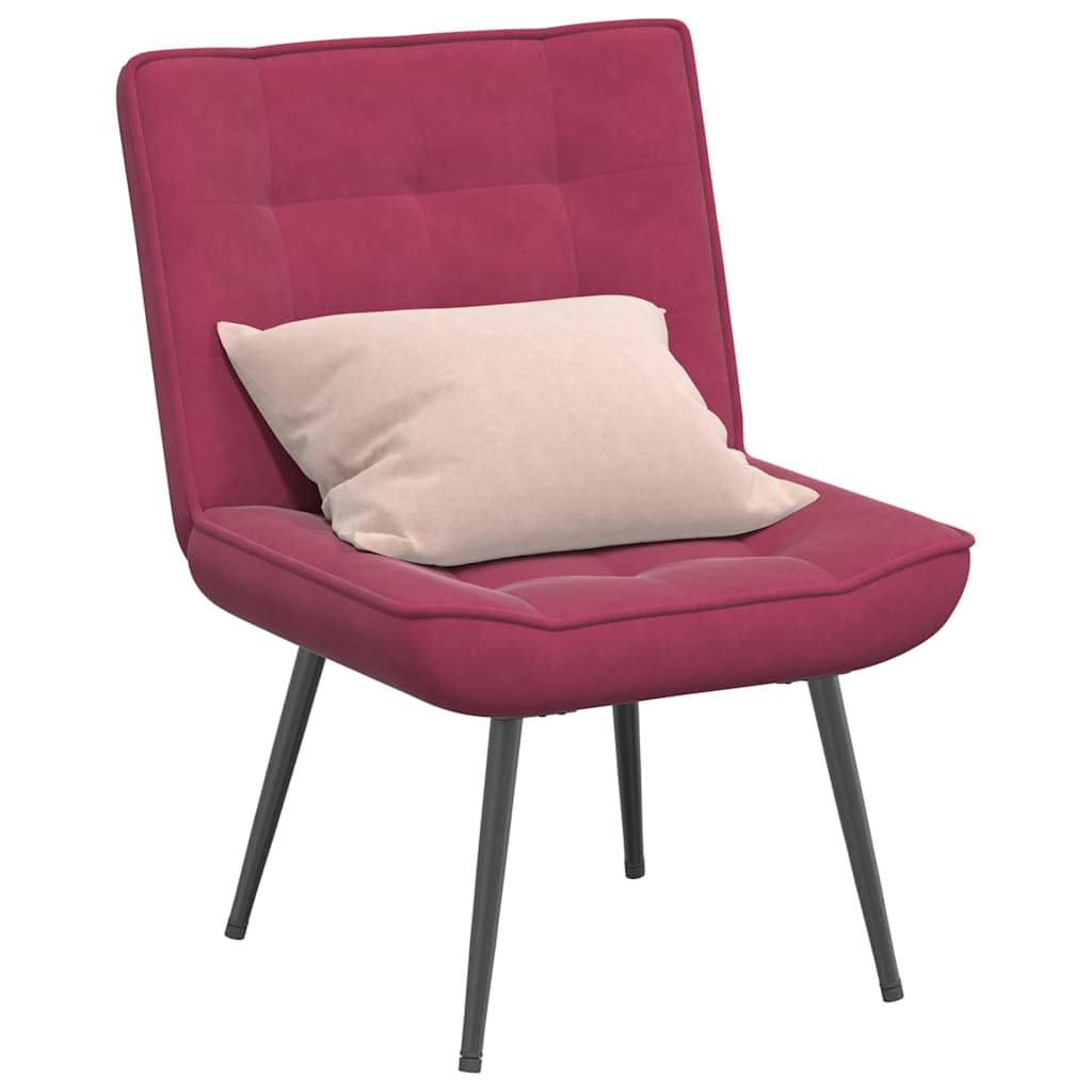 Chaise relax en velours rouge vin Homgoday pour mobilier de terrasse et jardin