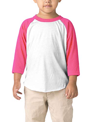 Image of Hat and Beyond Kids Raglan Jersey Child Toddler Youth Uniforms 3 /4 Sleeves T Shirts