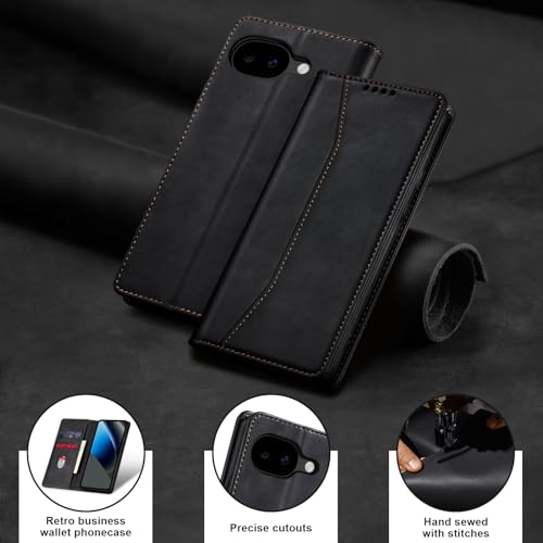 Image of Jasonyu Flip Wallet Case for Google Pixel 10A,Black