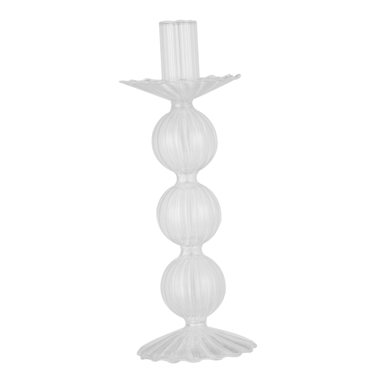 Cabilock Creative Stripe Candle Holder Abstract Candle Holder Retro Decor Tapered Candles Desk Topper Bubble Candlestick Holder Taper Candles Bubble Decorations Candle Tray Glass Conical