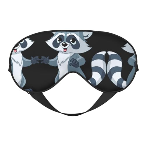Antifaz unisex con bonito estampado de mapache, suave y cómodo, para viajes, yoga, trabajo por turnos