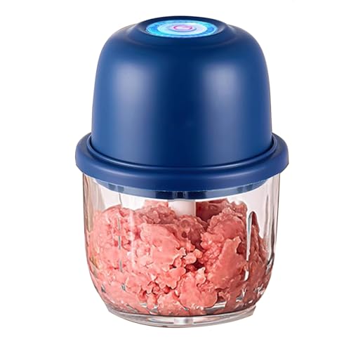 Picadora Electrica de Alimentos, Triturador de Alimentos, Procesador de Alimentos Portátil Inalámbrico, Puede Moler Carne Y Hacer Alimentos Complementarios(Blue)