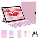 Android 15 Tablet, 10 Inch 8GB RAM+32GB ROM+1TB Expand, 1.8Ghz Quad-core Processor, 2 in 1 Tablets with Keyboard Mouse Case Stylus, 8MP Camera, 6000mAh Battery, 1280 * 800 HD Screen, 5G WiFi 6 Tablet