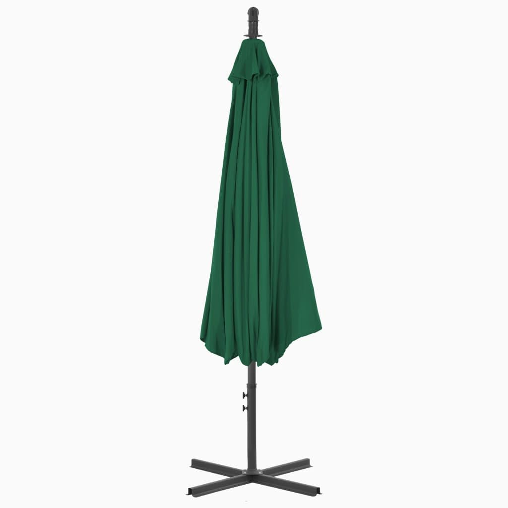 Parasol przeciwsłoneczny ze stalowym masztem, terakota, odporny na promieniowanie UV parasol przeciwsłoneczny z korbą, stalowe żebra, stabilny stojak, pochylony i odporny na wiatr, do ogrodu
