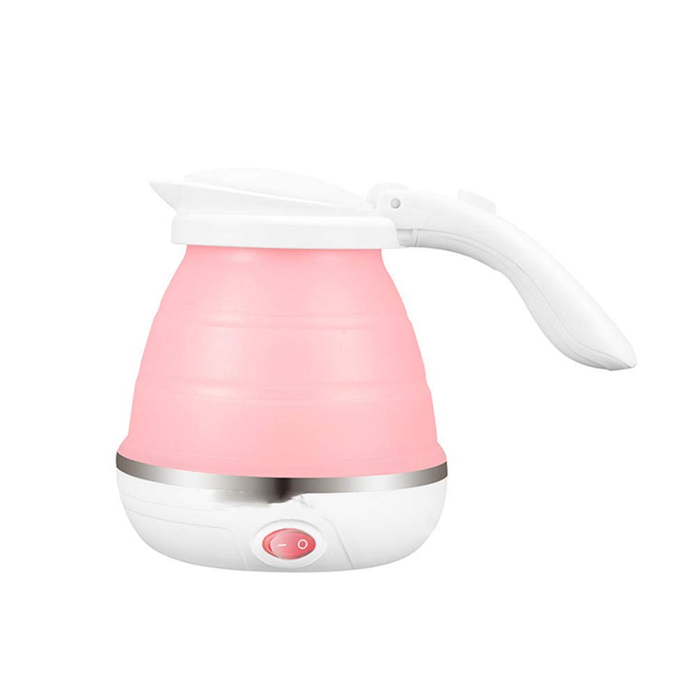 Bouilloire électrique portable et pliable de voyage rose de 0,6 L pour eau chaude