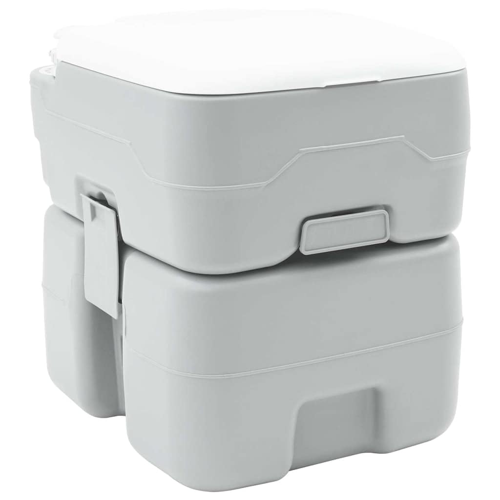 Mangloder Tragbare Campingtoilette Grau 41,5 x 36,5 x leicht, robust, für Outdoor, Wandern, Trekking, Camping, mit abnehmbaren Teilen, modernes Design