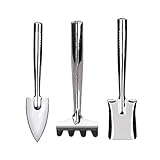 Photo Gallery set di 3 attrezzi da giardino, kit di rastrelli per pala per piante grasse, mini erbe in acciaio inossidabile, bonsai, piantine e accessori da giardinaggio Photo Gallery set di 3 attrezzi da giardino, kit di rastrelli per pala per piante grasse, mini erbe in acciaio inossidabile, bonsai, piantine e accessori da giardinaggio