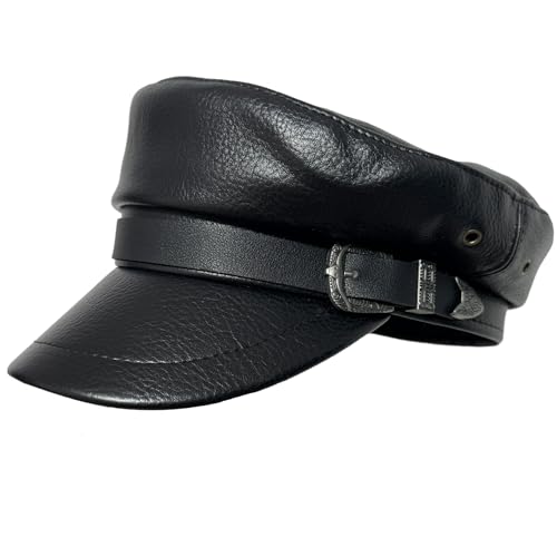 Gorra estilo vintage de cuero PU para mujer miniatura 1