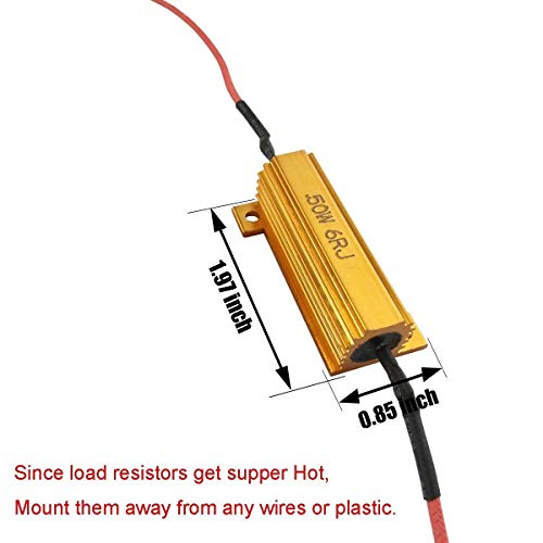 Ibrightstar 50W 6Ohm Load Resistors For Fix Led Bulb Fast Hyper Flash Turn Signal Blink Error Code #TOP1