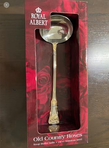 Royal Albert Old Country Roses (Stnls,Go Acnt) Soup Ladle with Stainless Bowl HC