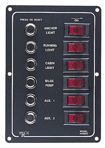 Seadog 422800-1 Sea-dog Aluminum Circuit Breaker Panel - 6 Circuit