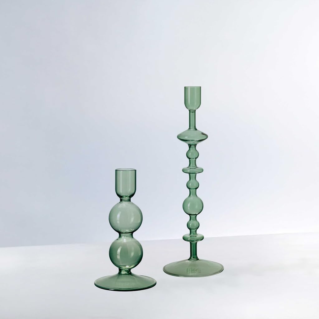 like. by Villeroy & Boch - Like Home Sage Candleholder Green, Elegant Glass Candleholder for Taper Candles, Home Decoration, Modern Design, Borosilicate Glass