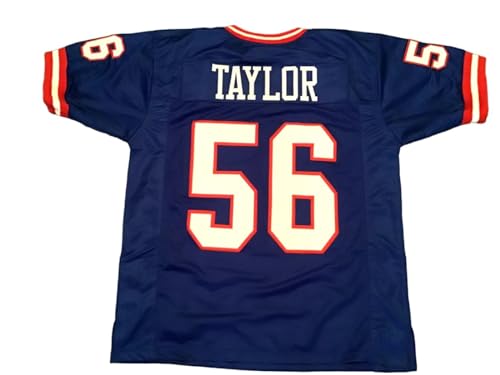 Lawrence Taylor Jersey Stitched Blue Custom Football New No Brand/Logos (US, Alpha, Medium, Regular, Regular, Blue)