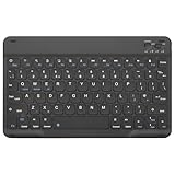 Rii Bluetooth Keyboard,Ultra-Slim Wireless Keyboard UK Layout,Quiet Portable Design with Built-in Rechargeable Battery for iPad,Tablet,Mac OS,Windows,Android,Smart TV,Linux OS-Black