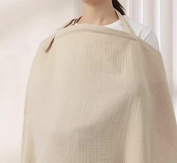 Miniatura 6 de Funda de lactancia de muselina para lactancia materna 100% algodón Delantal de lactancia materna transpirable y ajustable para privacidad