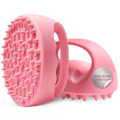 SILKLE Cellulite Massage Tool & Lymphatic Drainage Massager - Silicone Anti Cellulite Massage Brush for Body Sculpting with Ergonomic Handle - Cellulite Remover for Legs Thighs and Belly - Pink