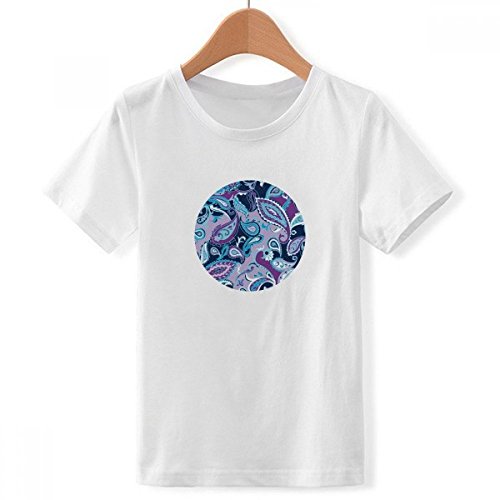 T-Shirt Garçon Motif Feuille Bleue Idéal pour Sorties d'Été et École
