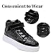 Nihaoya Toddler Walking Shoes High Top Kids Sneakers Boys Fashion Glitter Kids Tennis Shoes with Sequin Black Size 12.5 Little Kid