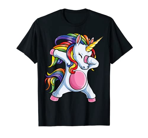 Dabbing Unicorn Girls Women Rainbow Dab Dance Squad Gifts T-Shirt