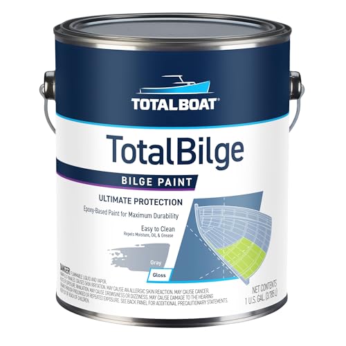TotalBoat TotalBilge Epoxy Based Bilge Paint for Boat Bilges, Bulkheads, Engine Rooms and Locker Areas (Gray, Gallon)