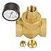 DN32 Pressure Reducers, 1-1/4inch Brass Valve with Pressure Limiter 1-1/4'' Adjustable - RV Pressure Regulator Thread with Meter 1.6MPa