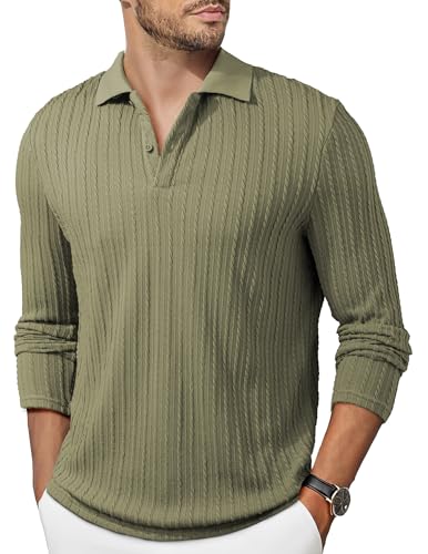 Image of JMIERR Mens Casual Polo Shirt Summer Short Sleeve Vacation Button Beach Knit Stretchy Golf Shirts