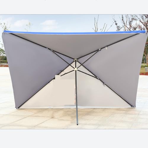 Sombrilla de patio cuadrada impermeable azul de 2m con manivela integrada 8