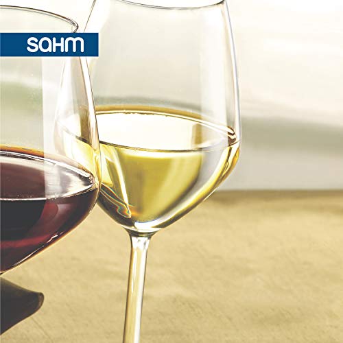 Foto von Sahm Weingläser Weisswein Set (6 STK) - 360 ml Weissweingläser - Spülmaschinengeeignet - Langlebiges Weingläser Set Weisswein