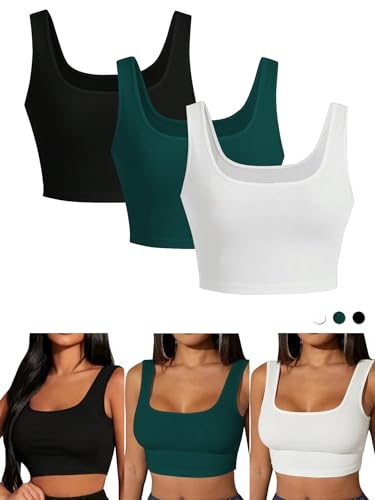 Débardeur femme col carré en coton Toochki - Lot de 3 maillots de sport et de loisirs