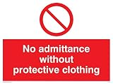 Viking segni pa46-a3l-v "No Admittance senza indumenti protettivi" Sign, vinile, 300 mm altezza x 400 mm larghezza