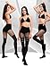 Jansun 3 Pairs Womens Faux Thigh High Fishnet Stockings Women Fishnet Tights Patterned Pantyhose Over the Knee Goth Striped Suspender Tights