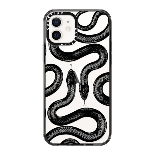 Coque iPhone 12 CASETiFY antichoc protection compacte Noir transparent