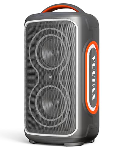 VUOPAX Enceinte Bluetooth Portable Bluetooth 5.3 Avec 2 caissons de Basses, Puissance de crête 120 W, Amplification Des Basses/Haut-parleur d'extérieur étanche IP65 / DSP/TWS/TF/USB/AUX pour