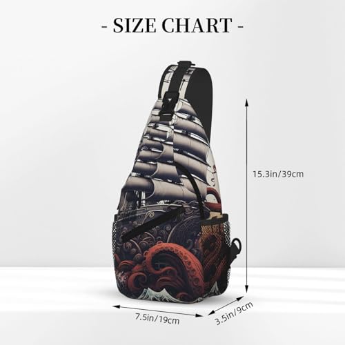 Bolso Tipo Sling Para Hombre y Mujer Negro Resistente Agua miniatura 3