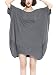 ELLAZHU Women Mid-Long Personality Hem Solid Oversize T-shirt GA200 Grey