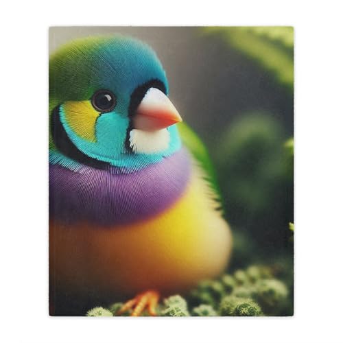 Gouldian Finch Inspired Cozy Blanket – Embrace Nature's Colors in