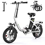 isinwheel U4 16" Folding Electric Bike for Adults, 750W Peak Motor with Max 55Miles PAS Range &amp; 19MPH EBike, 374.4Wh Battery Electric Bicycles Step-Thru Commuter E Bikes for Adults and Teens