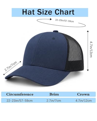 Image of 2-Pack Breathable Mesh Snapback Trucker Hats, Adjustable Baseball Caps for Men Women, Cotton-Poly Twill Outdoor