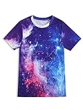 TongKiKi Boys Girls T-Shirts 3D Graphic Shirts Kids Neon Tie Dye Short Sleeve Glow Tees,PrismVoid,9-11Y