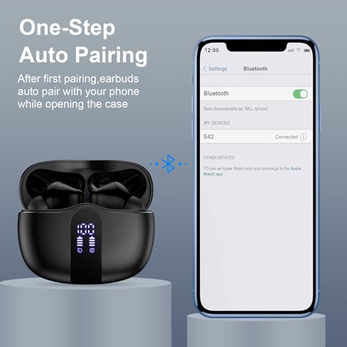iPhone 17e Wireless Earbuds for iPhone 17e 17 Air 17 Pro 17 Pro Max 16e 16 Pro Max Plus 15 ProMax Plus,60H Bluetooth 5.4 Headphones in Ear Buds Microphone Noise Canceling IPX7 LED Samsung Earphone by VIFIGEN - Image 4