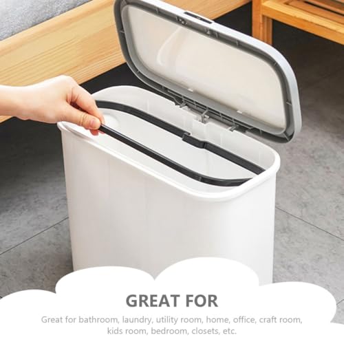 Caneca de basura con pedal y tapa gris para cocina o baño miniatura 5