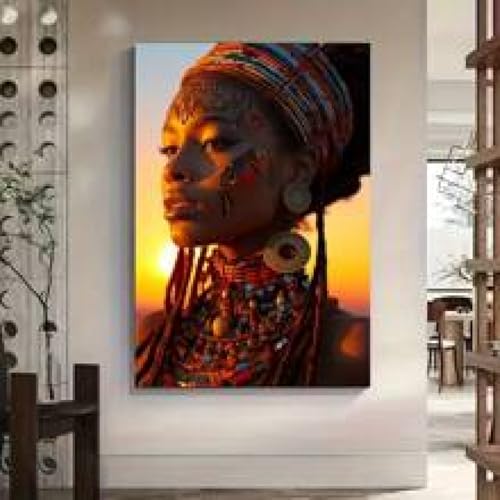 Impression sur toile femme africaine affiches silhouette féminine cadre