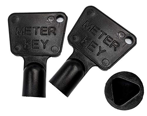 Waterberry Pack of 2 Gas Meter Box Key Triangular Black Plastic Key Water Electric Utility Key...