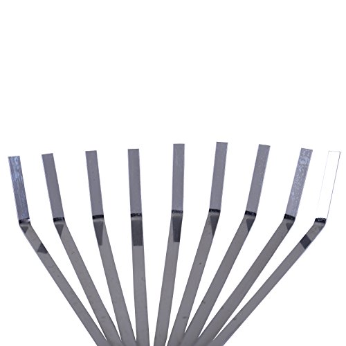 Sharpex Heavy Duty Steel Gardening Hand Rake Soil Tiller | Tooth Rake Garden Tool with Ergonomic Handle | Great for Lawn Leaf Clean up, Cultivating, Loosening Soil & Spreading Mulch (Silver)