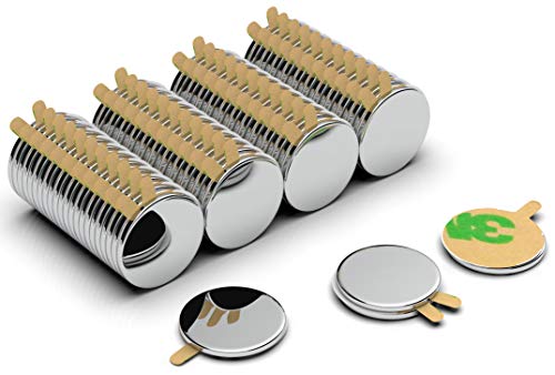 NeoMagNova® Imán De Neodimio Autoadhesivo Extra Fuerte - N42, 8x1mm Imanes De Potencia Adhesivos De Dorso Redondo - para Decoraciones, Arte, Artesanía, Miniaturas Y Más - Juego De 100 Piezas