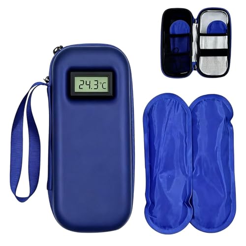 Portable Cooler Case - 8.66 Inch EVA PC Composite, Insulated Bag Temperature Display Ice Pack Cooling Waterproof Storage | Therm