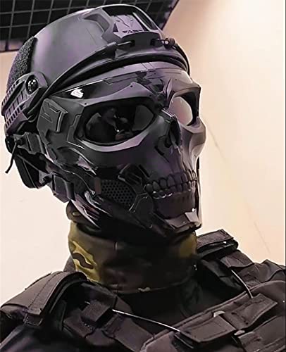 Casque tactique avec masque crâne et coussinet EPP pour airsoft