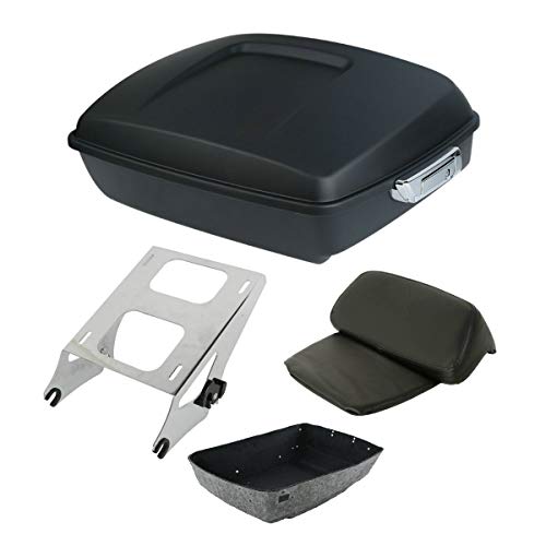 TCT-MOTORPARTS Matte Black Chopped Tour Pack Pak Trunk Rack Fit for Harley Tour Pak Road Glide 2014-2025