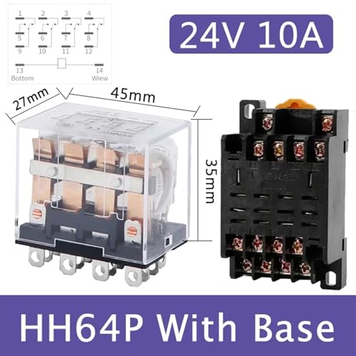 Relais HH64P DPDT 24V haute puissance pour commutation stable et sécurisée - 2