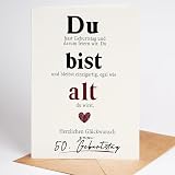 50. Geburtstag Karte Lustig Mann – Witzige Geburtstagskarte zum 50 Geburtstag für Freund, Partner oder Kollege – Hochwertige Glückwunschkarte 50 Jahre im DIN A6 Format mit Premium Umschlag
